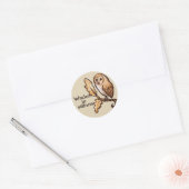 Brown Barn Owl Ronde Sticker (Envelop)