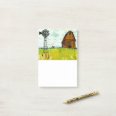 Brown Barn Summer Landscape Post-It Notes (Op bureau)