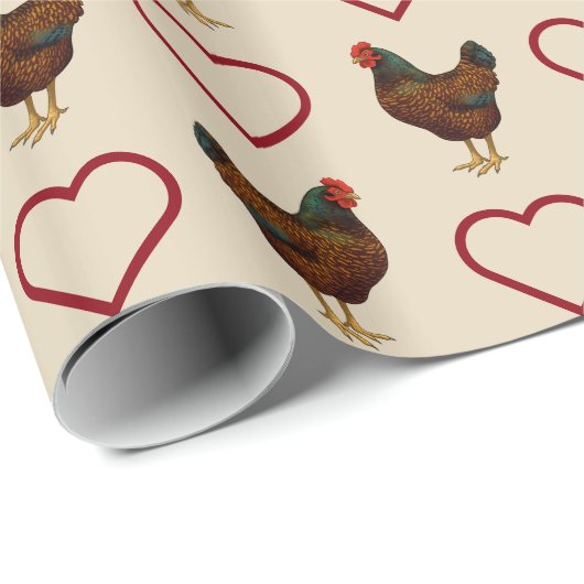 Brown Barnevelder Hen Chicken Cadeaupapier (Rol Hoek)