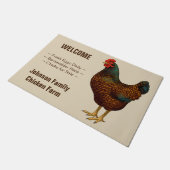 Brown Barnevelder Hen Chicken Deurmat (Schuin)