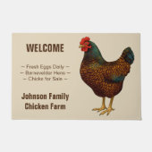 Brown Barnevelder Hen Chicken Deurmat (Voorkant)
