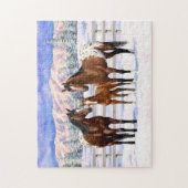 Brown Bay Appaloosa-paarden in sneeuw Legpuzzel (Verticaal)