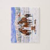 Brown Bay Appaloosa-paarden in sneeuw Legpuzzel (Verticaal)