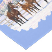 Brown Bay Appaloosa-paarden in sneeuw Medium Tafelloper (Hoek)