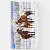 Brown Bay Appaloosa-paarden in sneeuw Spandoek (Verticaal)