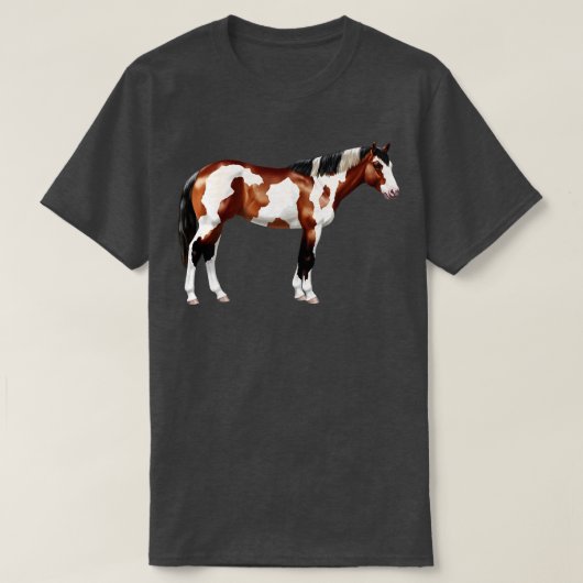 Brown Bay Tovero Pinto Verf Paard T-shirt (Design voorkant)
