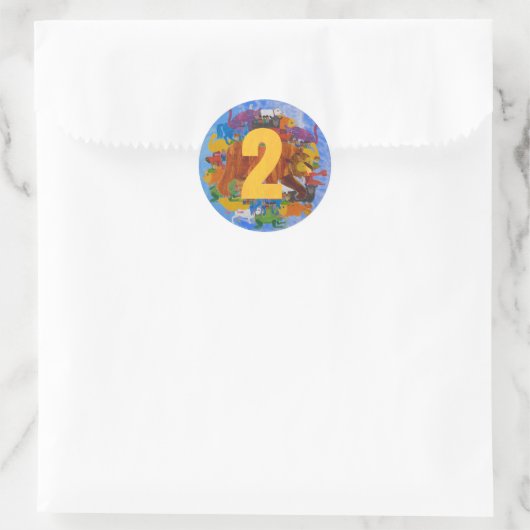 Brown Bear 2nd Birthday Sticker (Tas)