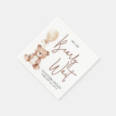 Brown Bear Balloon Baby Shower Servet (Hoek)