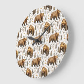 Brown Bear Cabin Decor Woodland   Grote Klok (Hoek)