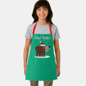 Brown bear cartoon with santa hat kid's Christmas Schort (Insitu)