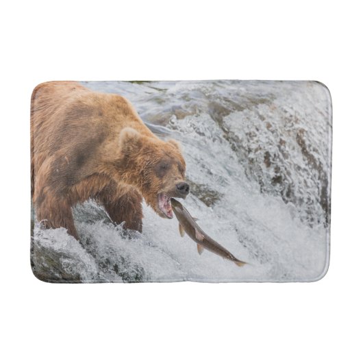 Brown Bear Catches Red Salmon Badmat (Voorkant)