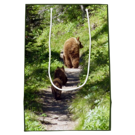 Brown Bear Family Medium Cadeauzakje (Achterkant)