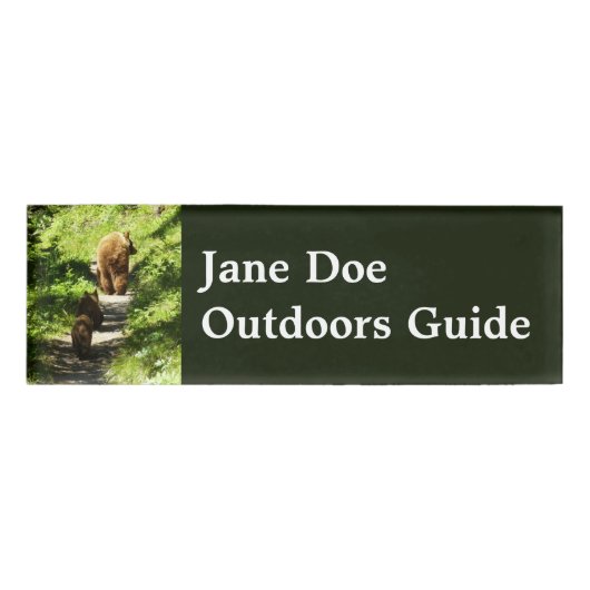 Brown Bear Family Naambadge (Voorkant)