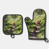 Brown Bear Family Ovenwant & Pannenlap Set (Voorkant)