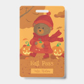 Brown Bear | Herfst Student Hall Pass Badge (Voorzijde)