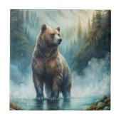 Brown Bear Square Paper Coaster Tegeltje (Voorkant)