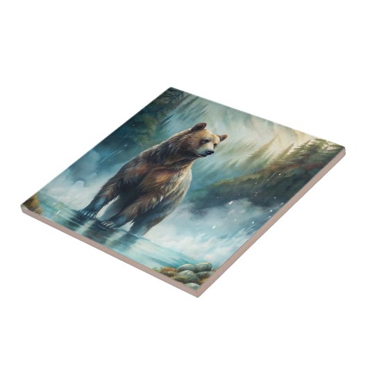 Brown Bear Square Paper Coaster Tegeltje (Zijkant)