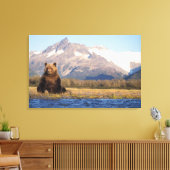 brown bear, Ursus arctos, grizzly bear, Ursus Canvas Afdruk (Insitu (Woonkamer))