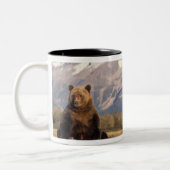 brown bear, Ursus arctos, grizzly bear, Ursus Tweekleurige Koffiemok (Links)