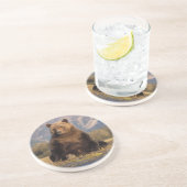 brown bear, Ursus arctos, grizzly bear, Ursus Zandsteen Onderzetter (Zijkant)