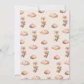 Brown Beary First Birthday Boy Kaart (Achterkant)