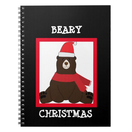 Brown Beary-Notitieboek voor kerstfoto's Notitieboek (Voorkant)