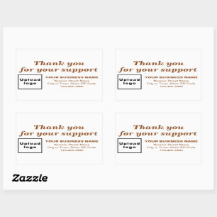 Brown bedankt voor je steun voor White Rechthoekige Sticker