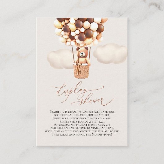 Brown Beer-ballonnen Display Shower Enclosure Card Informatiekaartje (Voorkant)