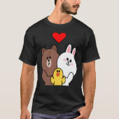 Brown Beer Cony Bunny Rabbit Duck We houden van je T-shirt (Voorkant)