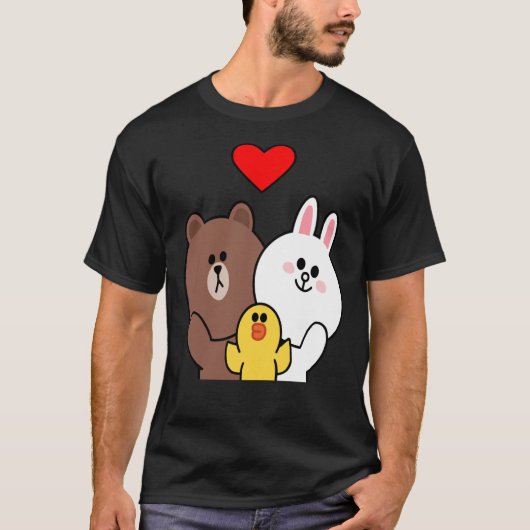 Brown Beer Cony Bunny Rabbit Duck We houden van je T-shirt (Voorkant)