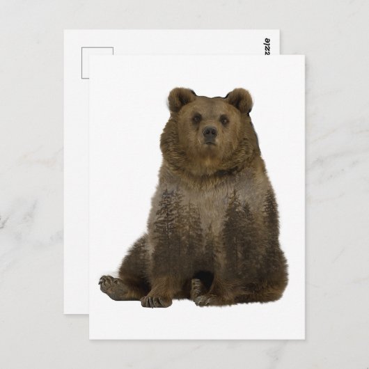 Brown Beer Trees Double Exposure Briefkaart (Voorkant / Achterkant)