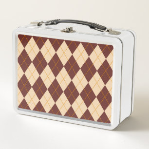 Brown Beige Autumn Herfst Argyle Diamond Pattern
