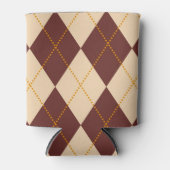 Brown Beige Autumn Herfst Argyle Diamond Pattern Blikjeskoeler (Voorkant)