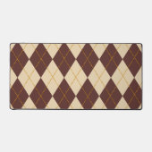 Brown Beige Autumn Herfst Argyle Diamond Pattern Bureaumat (Voorkant)