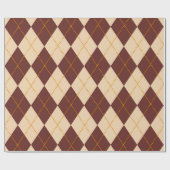 Brown Beige Autumn Herfst Argyle Diamond Pattern Cadeaupapier (Vlak)