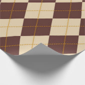 Brown Beige Autumn Herfst Argyle Diamond Pattern Cadeaupapier (Hoek)