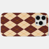 Brown Beige Autumn Herfst Argyle Diamond Pattern Case-Mate iPhone Case (Achterkant (horizontaal))