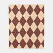 Brown Beige Autumn Herfst Argyle Diamond Pattern Fleece Deken (Voorkant)