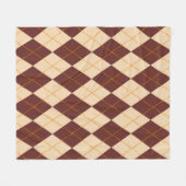Brown Beige Autumn Herfst Argyle Diamond Pattern Fleece Deken (Voorkant (Horizontaal))
