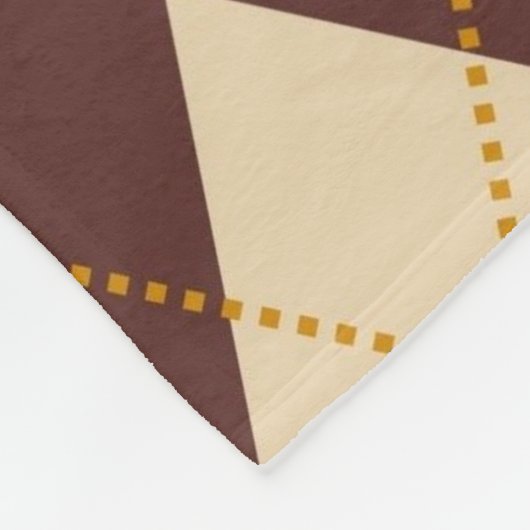 Brown Beige Autumn Herfst Argyle Diamond Pattern Fleece Deken (Hoek)