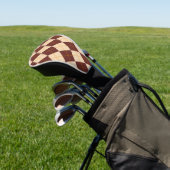 Brown Beige Autumn Herfst Argyle Diamond Pattern Golfheadcover (Insitu)