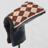 Brown Beige Autumn Herfst Argyle Diamond Pattern Golfheadcover (3/4 voorkant)