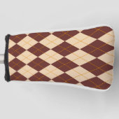 Brown Beige Autumn Herfst Argyle Diamond Pattern Golfheadcover (Voorkant)