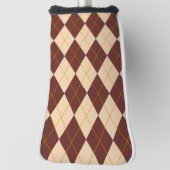 Brown Beige Autumn Herfst Argyle Diamond Pattern Golfheadcover (Draai 90)