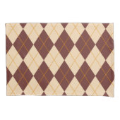 Brown Beige Autumn Herfst Argyle Diamond Pattern Kussensloop (Voorkant)