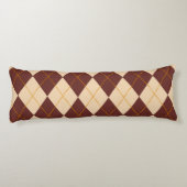 Brown Beige Autumn Herfst Argyle Diamond Pattern Lichaamskussen (Achterkant)