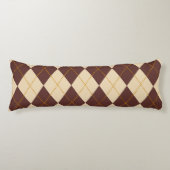 Brown Beige Autumn Herfst Argyle Diamond Pattern Lichaamskussen (Voorkant)