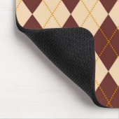 Brown Beige Autumn Herfst Argyle Diamond Pattern Muismat (Hoek)