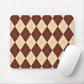 Brown Beige Autumn Herfst Argyle Diamond Pattern Muismat (Met muis)