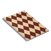 Brown Beige Autumn Herfst Argyle Diamond Pattern Notitieboek (Rechterzijde)